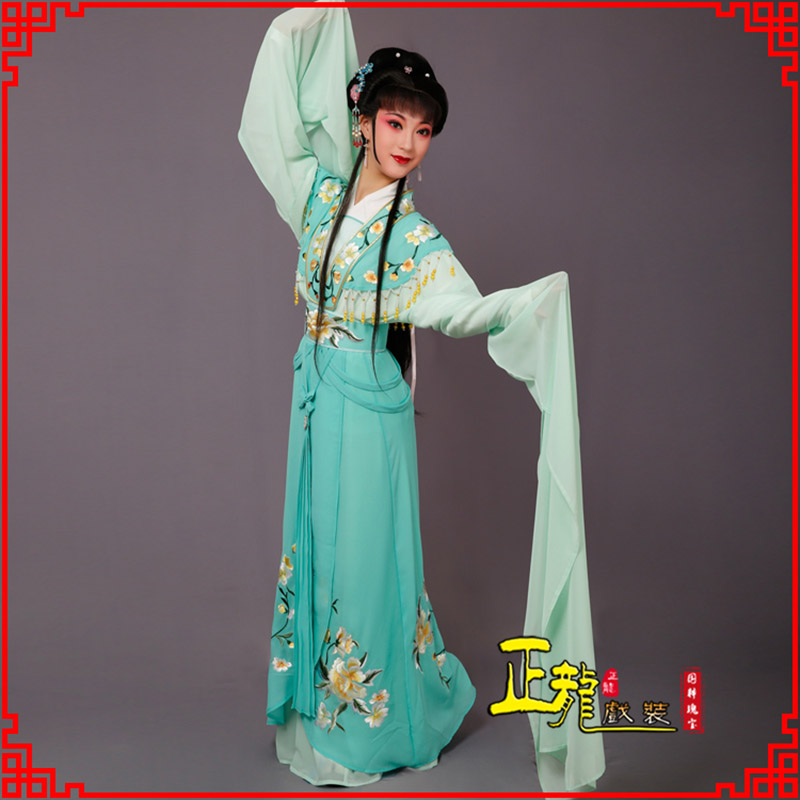 丰青衣水袖戏服演出服 云肩花旦衣