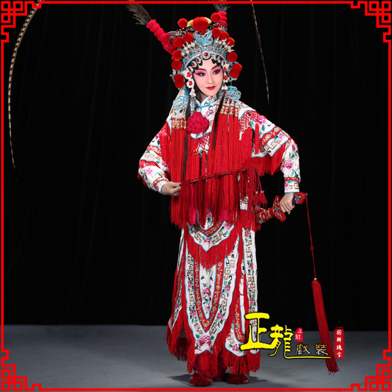 丰刀马旦改容战父 软绉镶边女改良靠